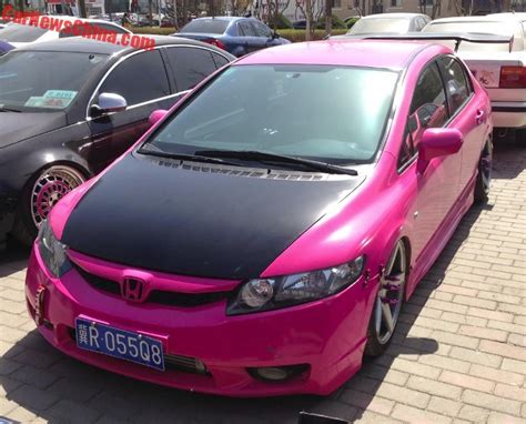 China makes more cars and sells more cars than anywhere else in the world. Honda Civic is a Pink Racy Car in China - CarNewsChina.com