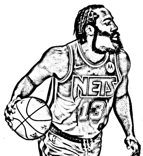 James Harden 13 Nets Brooklyn Cartoon Sublimationbasketball Nba