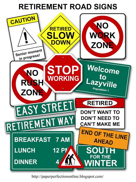 Here's a collection of some of the finest retirement decoration, cakes, gifts and party favors which will help you host one of the best. 5 Best Images of Retirement Signs Printable - Road to ...