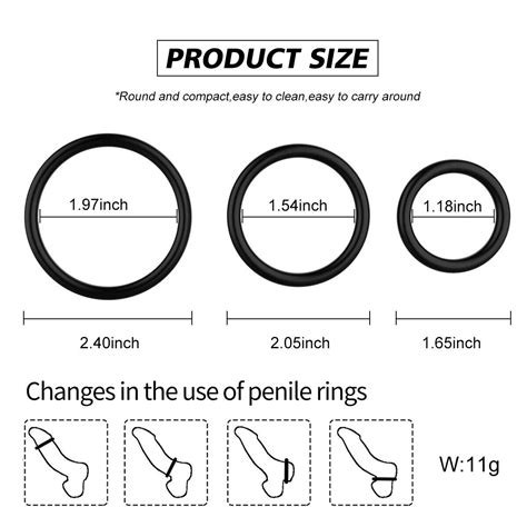 3pcs Cock Ring Rubber Strong Stay Harder Penis Rings Cockring For Men