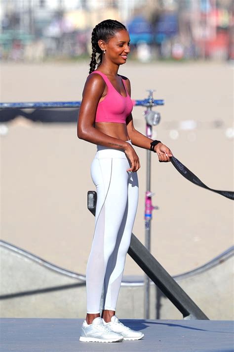 Jasmine Tookes On The Set Of Victorias Secret Advert At Venice Beach