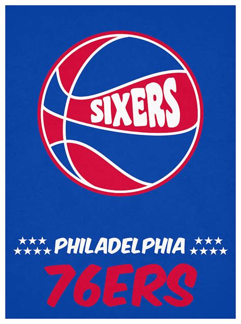 Philadelphia 76ers Vintage Basketball Art Mixed Media By Joe Hamilton