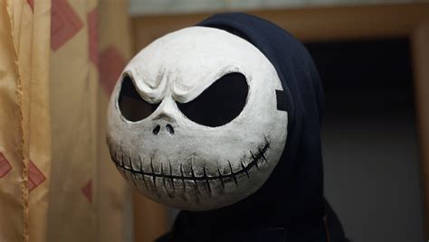 Jack Skellington Mask Resin Full Face Halloween Mask Nightmare Etsy