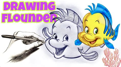 Drawing Flounder Disneys The Little Mermaid Youtube