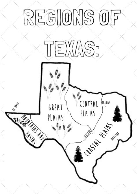 Texas History Regions Poster