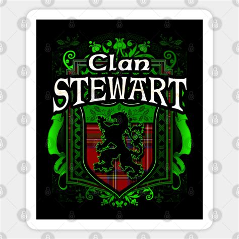 Clan Stewart Tartan Lion Scottish Tartan Sticker Teepublic Uk