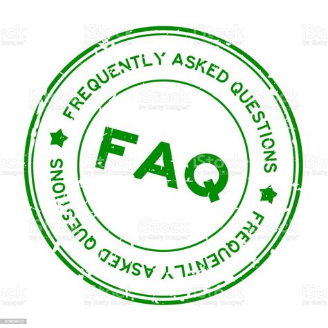 Grunge Green Faq Round Rubber Seal Stamp On White Background Stock Illustration Download Image