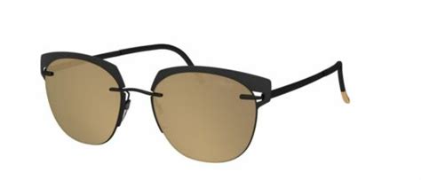 New Silhouette 8702 9940 Accent Shades Black Sunglasses Glossy Gold Mirror Lens 692740566986 Ebay