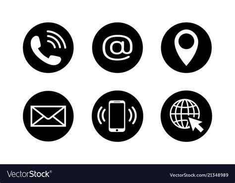 Contact Icon Set In Flat Style Royalty Free Vector Image
