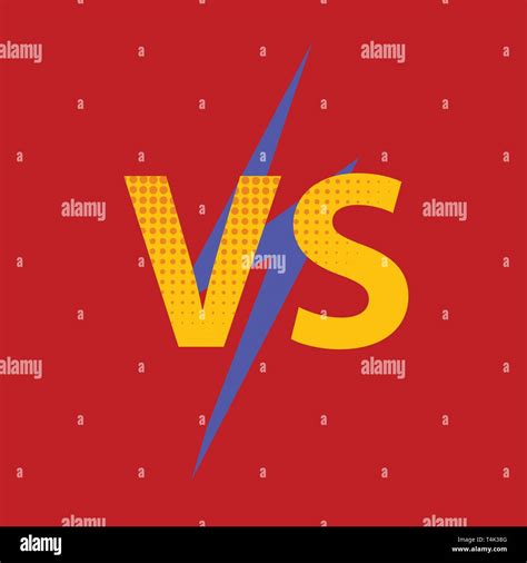 Versus Vs Letters Fight Background In Flat Comics Style Design With