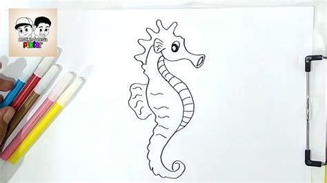 Cara Menggambar Dan Mewarnai Kuda Laut Draw Seahorses Youtube