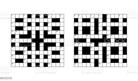 13x13 Crossword Puzzle Vector Illustration Empty Squares Stock