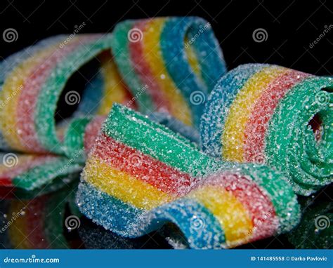 Candy Stripe In Rainbow Colors Isolated Stock Photo Image Of Cake