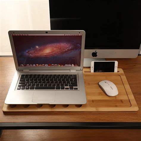 Bamboo Lap Desk Board Multi Tasking Laptop Tablet Cellphone Stand