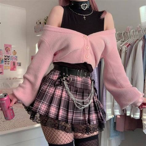 Pastel Goth Lace Splicing Mini Skirt Kawaii Fashion Outfits Cute