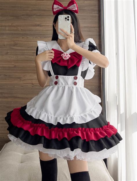 Maid Costume Stage Costume Black And White Halloween Adult Suit 2021