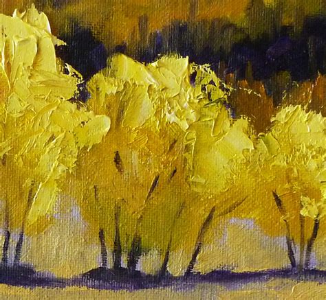Abstract Landscape Oil Painting Small 5x7 On Canvas Yellow