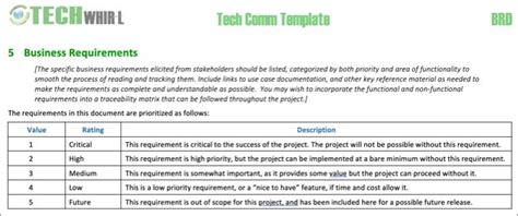 6 Free Business Requirements Document Templates For Microsoft Word