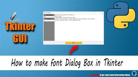 Tkinter Font Dialog Box Make Font Chooser Dialog In Tkinter Python