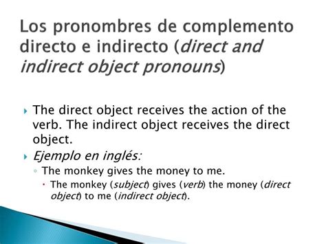 Ppt Los Pronombres De Complemento Directo E Indirecto Direct And Indirect Object Pronouns