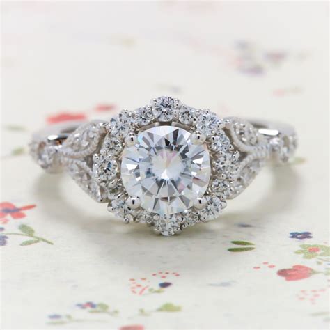 Https://tommynaija.com/wedding/floral Halo Wedding Ring With Engagement Rinnf
