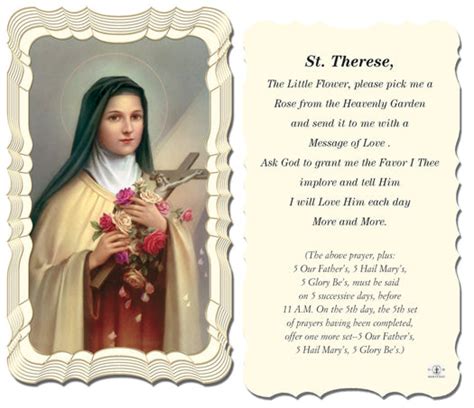 St Therese Novena Prayer Card Catholic Shoppe Usa