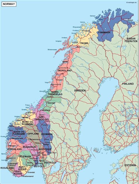 Norway Political Map Order And Download Norway Political Map