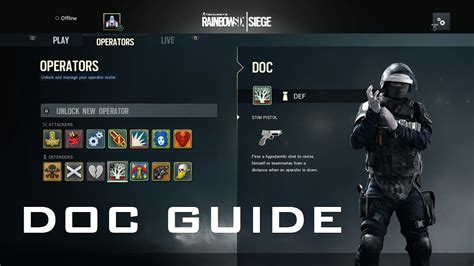 R6 Siege Operator Guide Doc Youtube