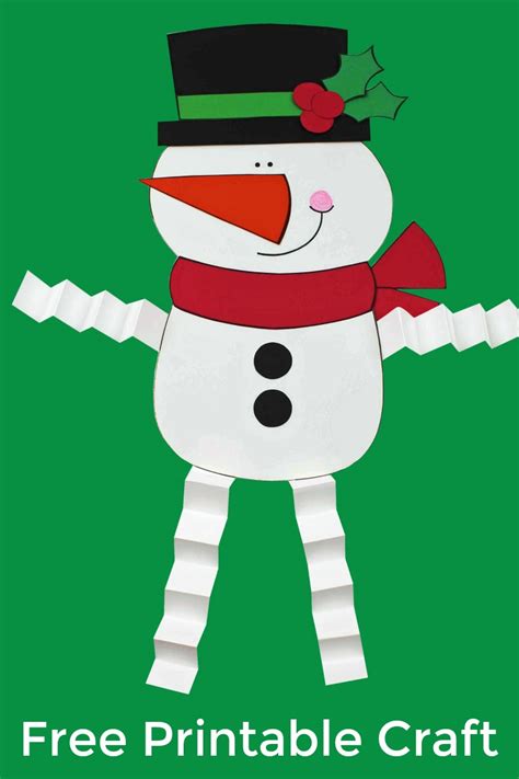 Free Printable Snowman Craft With Accordion Legs Mama Likes This