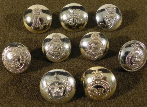 Nine British Regimental Buttons