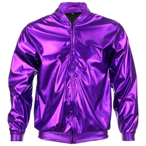 Unisex Shiny Bomber Jacket Loudelephant Coat Festival Retro Sparkly