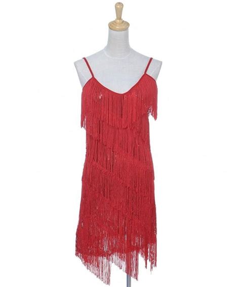 womens fringe sequin strap backless 1920s flapper party mini dress red cv11ekitaff