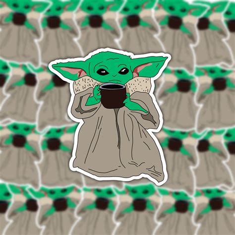 Star Wars Sticker Sticker Baby Yoda Mandalorian Grogu Vinyl Vinyl Paper