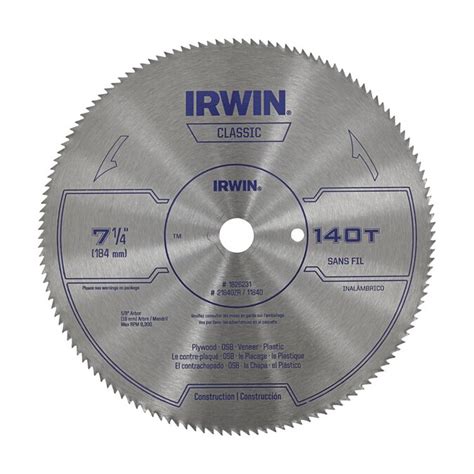 Irwin Classic 7 14 In 140 Tooth Carbide Circular Saw Blade In The