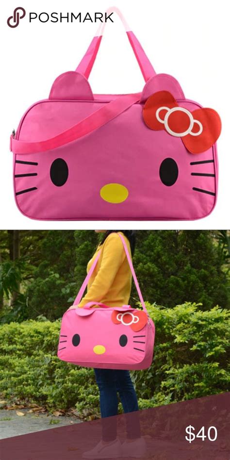 Hello Kitty Large Hot Pink Duffle Travel Gym Bag Hello Kitty Bag Hello Kitty Bags