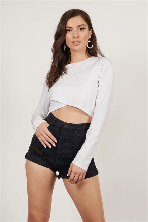 Tobi Crop Tops Womens Play By Play White Crop Top White Theipodteacher