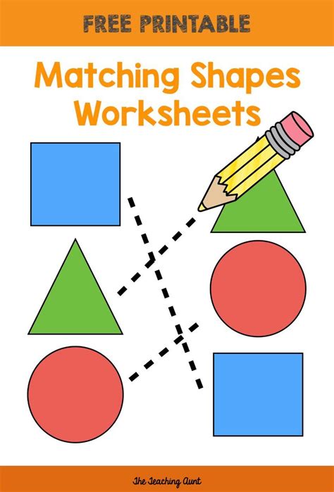 D shapes matching worksheet have fun teaching. Matching Shapes Worksheets - The Teaching Aunt in 2020 ...