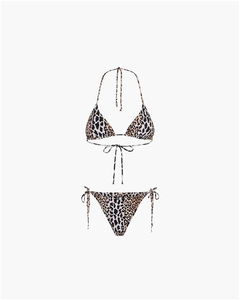 Reina Olga Leopard Print Triangle Bikini Set Leopardo Editorialist