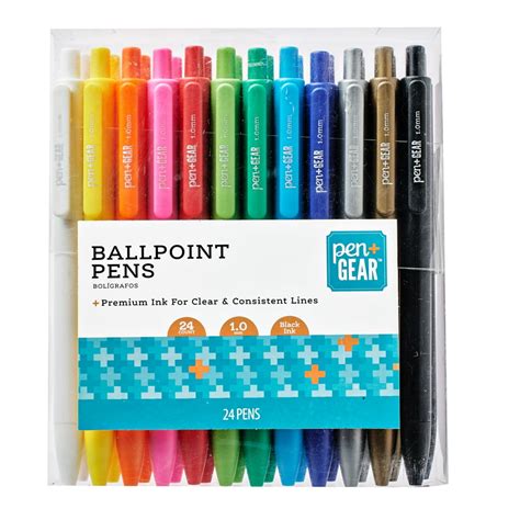 Pen Gear Retractable Ballpoint Pens Black Ink 24 Count Walmart