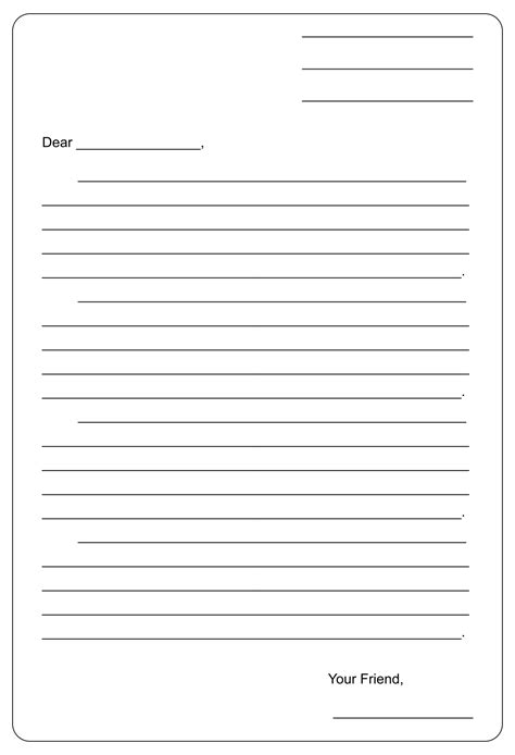 Writing A Letter Template Printable Printable Templates