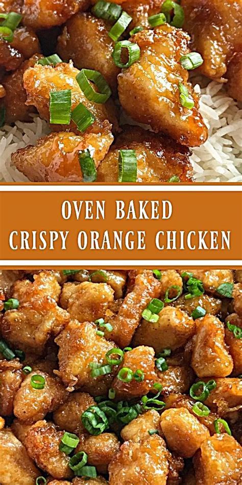 Baked Crispy Orange Chicken Chinease Food Dinner Recipe Orange