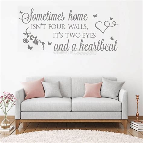 Sometimes Home Isnt Four Walls Art Text Wall Sticker Bedroom Inspired