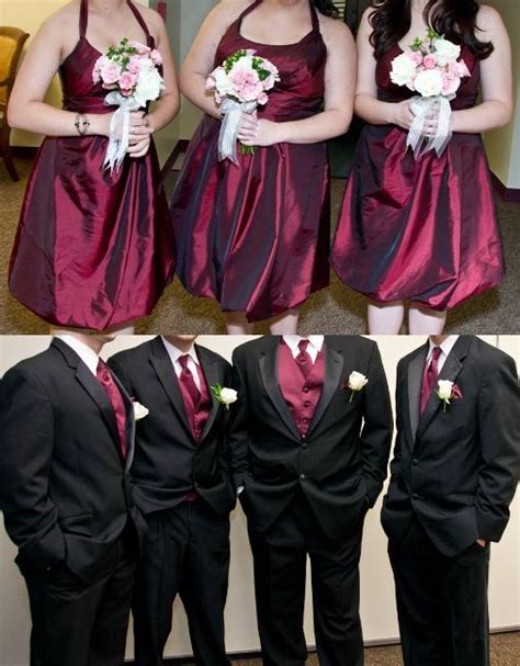 Maroon Bridesmaids And Groomsmen For An Aggie Wedding Aggie Wedding