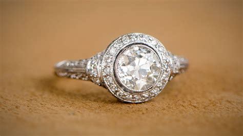 Low Profile Engagement Rings Estate Diamond Jewelry