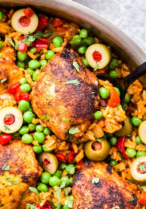 The chicken and rice are simmered with onions, peppers and tomatoes until the meat is infused with flavor. Skillet Arroz con Pollo - Recipe Runner