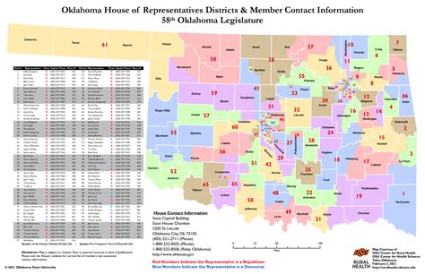 Osu Rural Health Oklahoma House Districts And Member Contact