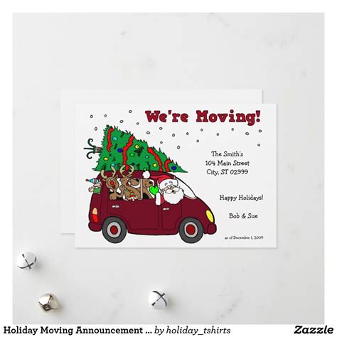 This design features illustrations and hand lettering. Holiday Moving Announcement - 5x7 cards | Zazzle.com (With ...