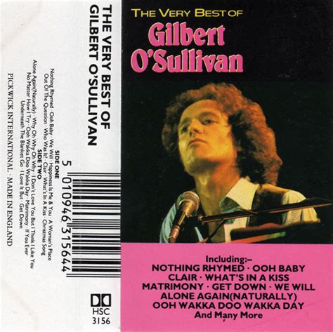 Gilbert Osullivan The Very Best Of Gilbert Osullivan 1984 Cassette Discogs