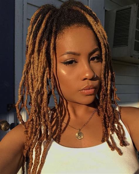 love the brown and she is pretty locs hairstyles colored dreads blonde dreadlocks