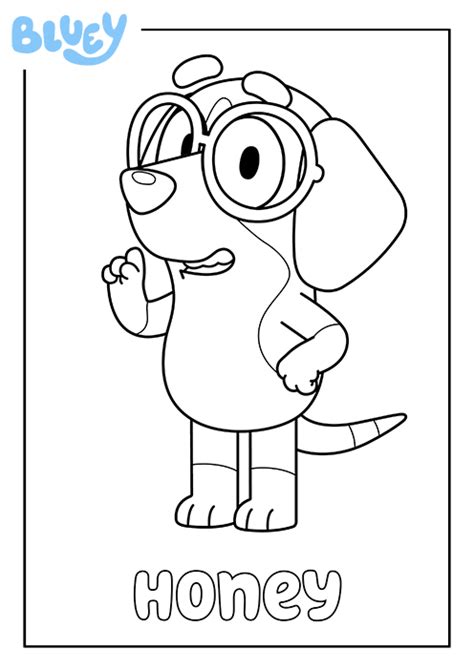 Print Your Own Colouring Sheet Of Blueys Friend Honey